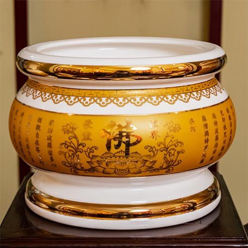 Bát Hương Sứ Tâm Kinh Vàng Nhập Khẩu DT499