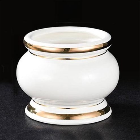 Bát Hương Sứ Trắng Viền Vàng Nhập Khẩu DT553