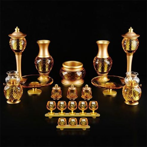 Bộ Đồ Thờ Nhập Khẩu Pha Lê Cao Cấp BDT035