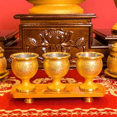 Chén Nước Thờ Đồng Vàng Ánh Kim Cao Cấp DT434
