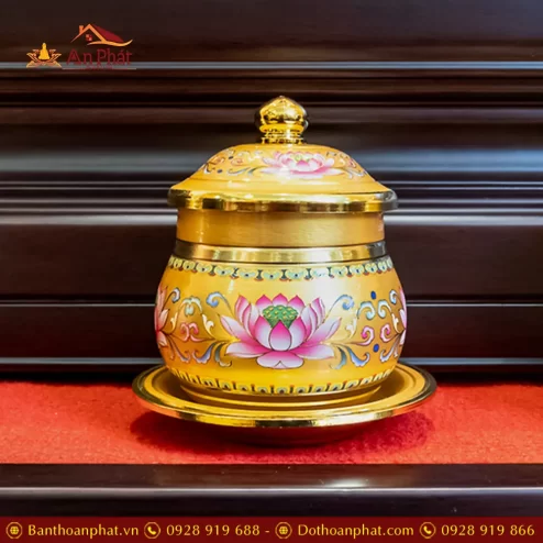 chen nuoc tho hop kim gam hoa sen vang dt38300006