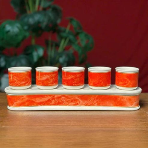 Chén Nước Thờ Sứ Giả Đá Đỏ Nhập Khẩu DT549