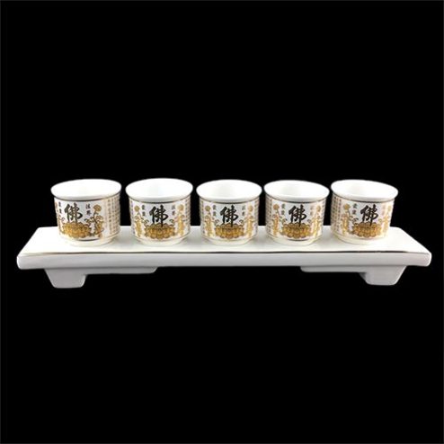 Chén Nước Thờ Sứ Tâm Kinh Trắng Cao Cấp DT486
