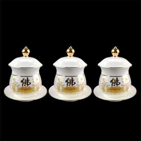 Choé Thờ Sứ Tâm Kinh Trắng Cao Cấp DT484