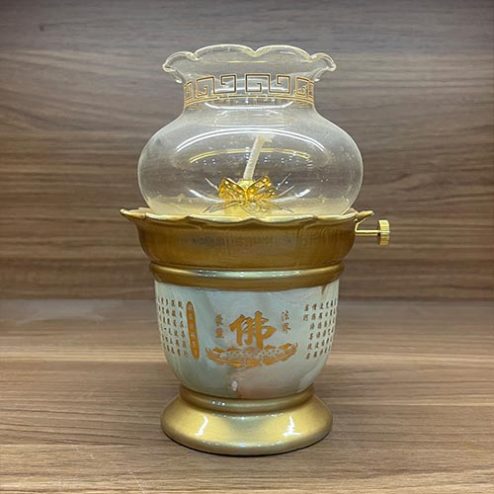 Đèn Dầu Thờ Sứ Bát Nhã Tâm Kinh Chữ Phật DT623