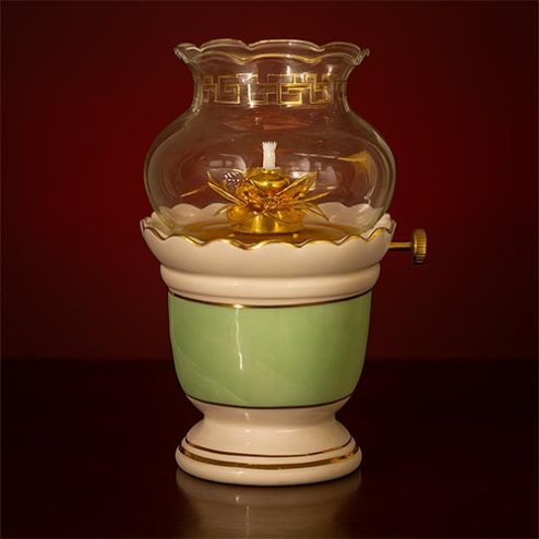 Đèn Dầu Thờ Sứ Giả Đá Xanh Ngọc Nhập Khẩu DT566