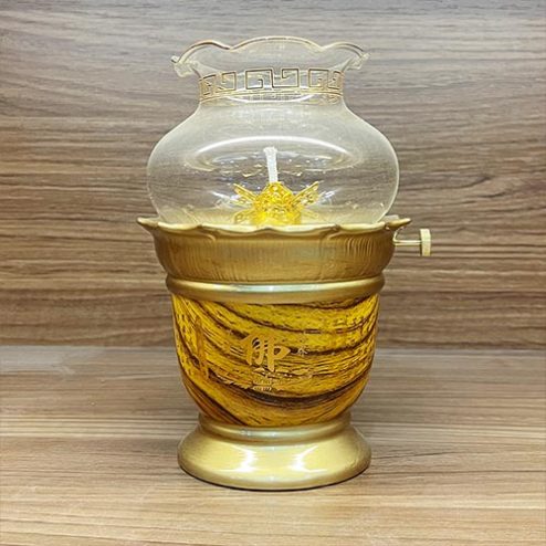 Đèn Thờ Dầu Bát Nhã Tâm Kinh Vàng Chữ Phật DT633