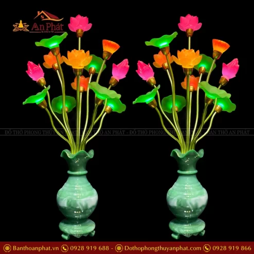 Đèn thờ cúng bằng điện 13 bông hoa sen