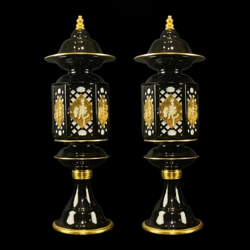 Đèn thờ điện cầu đồng thân đen DTD1407 An Phát