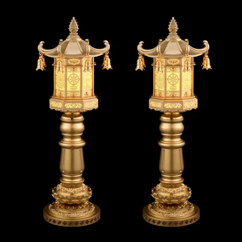 Đèn thờ điện đồng đa diện thân cao nhiều mẫu DTD1429 An Phát