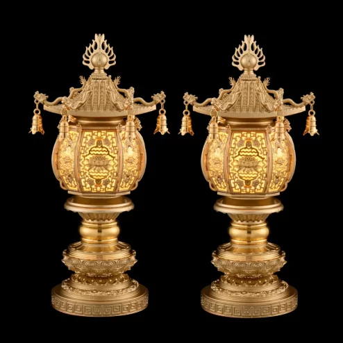 Đèn thờ điện đồng hình cầu cao cấp DTD1425 An Phát