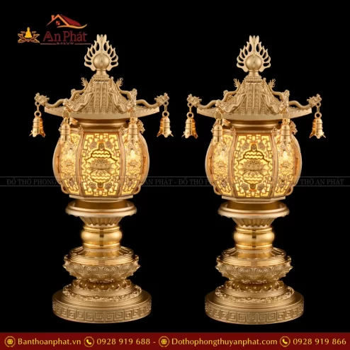 Đèn thờ điện đồng hình cầu cao cấp DTD1425 An Phát