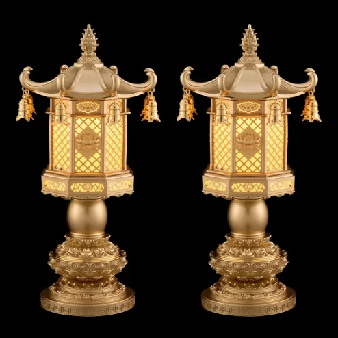 Đèn thờ điện đồng lục giác nhập khẩu cao cấp DTD1430 An Phát