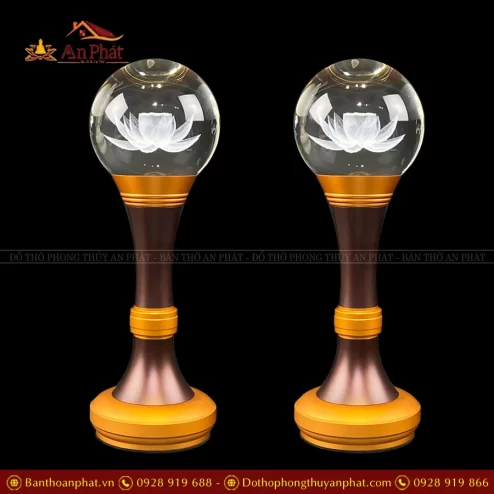 Đèn thờ điện hình cầu hoa sen đẹp DTD1403 An Phát