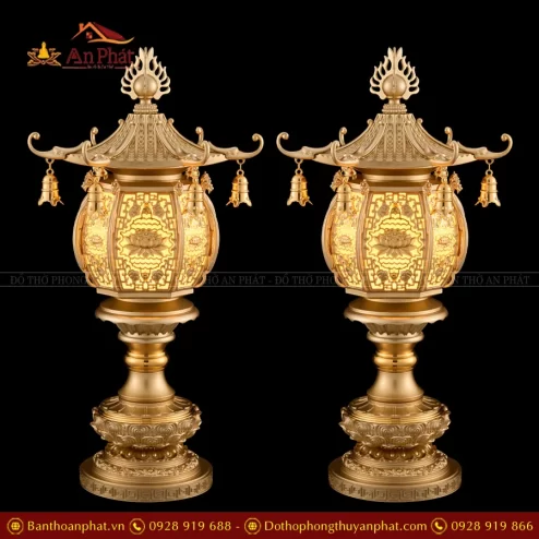 Đèn thờ điện hình cầu hợp kim đồng DTD1426 An Phát