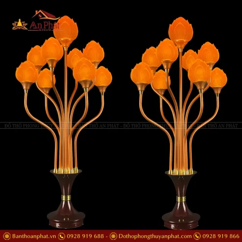 Đèn thờ điện hoa sen lưu ly bông cụp DTD1413 An Phát