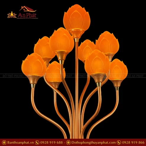 Bông Lưu ly cao cấp, thân hợp kim đồng mạ sáng bóng