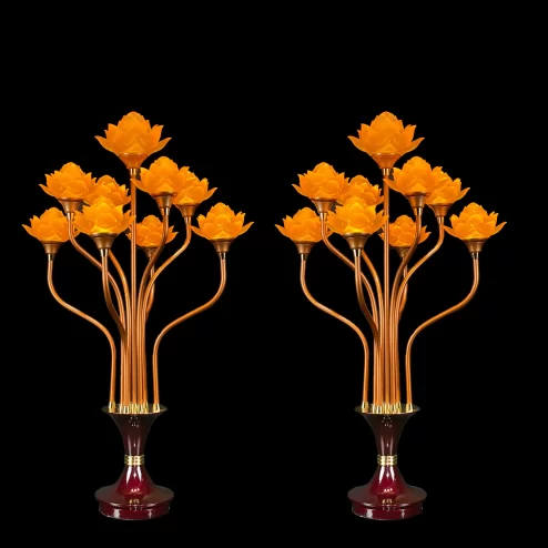 Đèn thờ điện hoa sen lưu ly bông nở DTD1414 An Phát