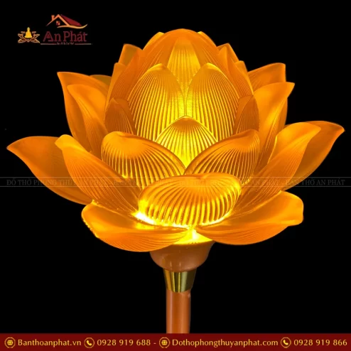 Bông Lưu ly cao cấp, thân hợp kim đồng mạ sáng bóng