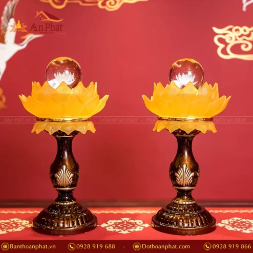 Đèn thờ điện hoa sen lưu ly DTD1362 An Phát