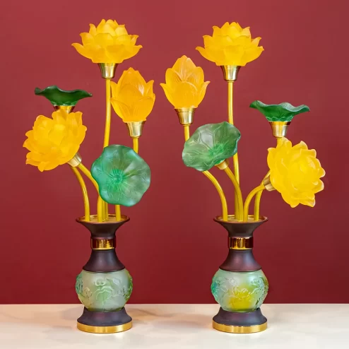 Đèn thờ điện hoa sen lưu ly DTD1392 An Phát