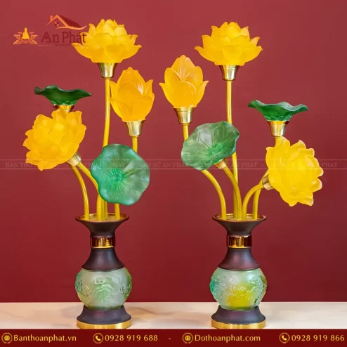 Đèn thờ điện hoa sen lưu ly DTD1392 An Phát