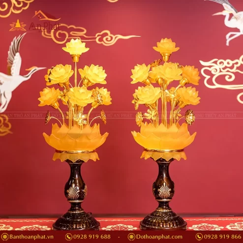 Đèn thờ điện hoa sen lưu ly 7 bông DTD1359 An Phát