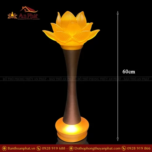 Mẫu đèn thờ cúng hoa sen lưu ly đẹp nhất