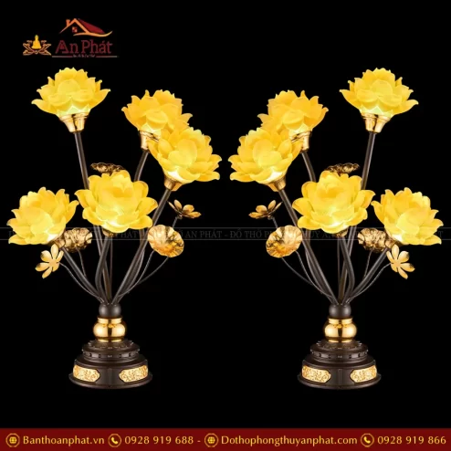 Đèn thờ điện hoa sen xưởng YXG cao cấp DTD1424 An Phát