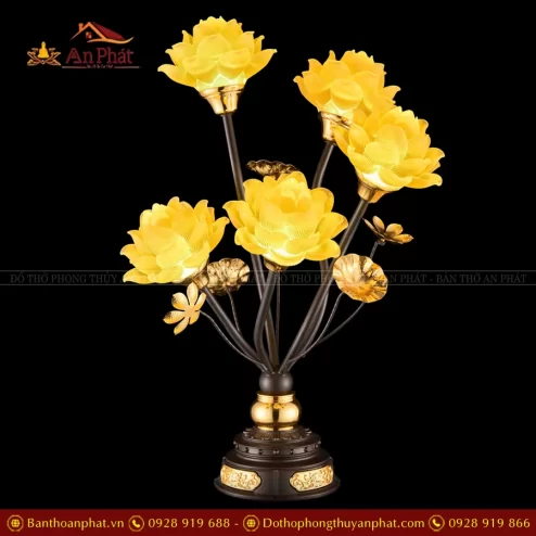 Đèn thờ cúng bằng điện cao cấp hoa sen
