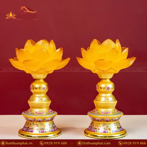 Đèn thờ điện lưu ly hoa sen 1 bông DTD1368 An Phát