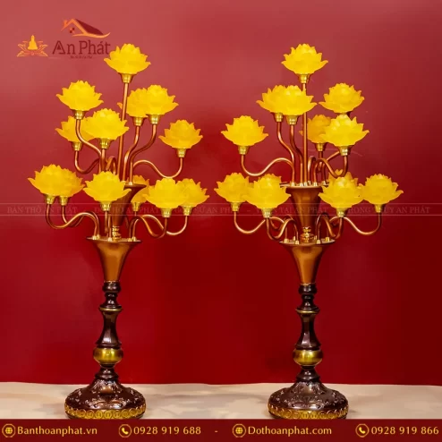 Đèn thờ điện lưu ly nhiều bông thân hợp kim DTD1372 An Phát