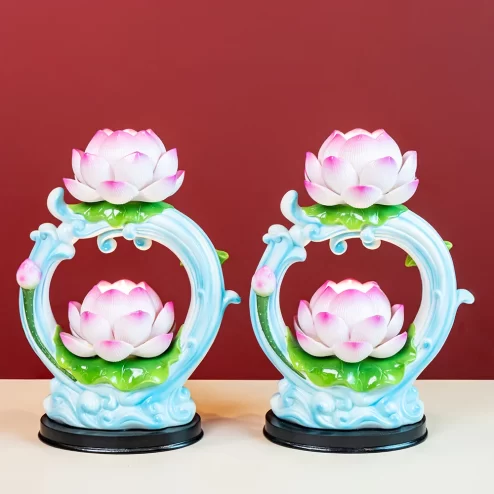 Đèn thờ điện sen nở 2 tầng cao cấp DTD1391 An Phát