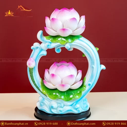 Đèn thờ hoa sen sứ đức hóa