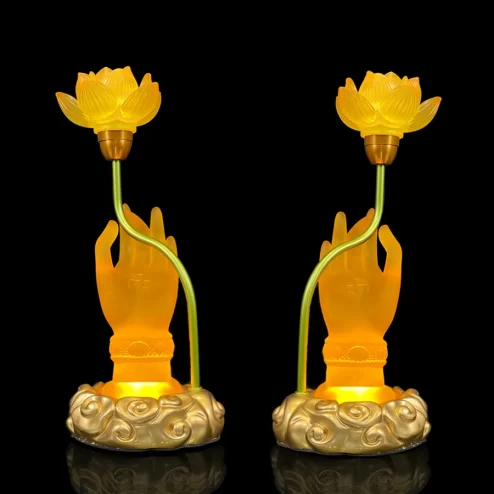 Đèn thờ điện tay phật cầm hoa sen DTD1411 An Phát