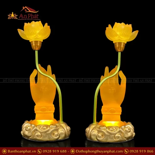 Đèn thờ điện tay phật cầm hoa sen DTD1410 An Phát