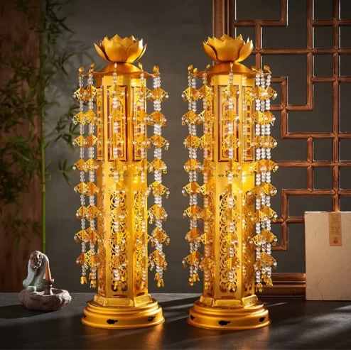 Đèn thờ lọng bằng hợp kim mạ vàng DTD1422 An Phát