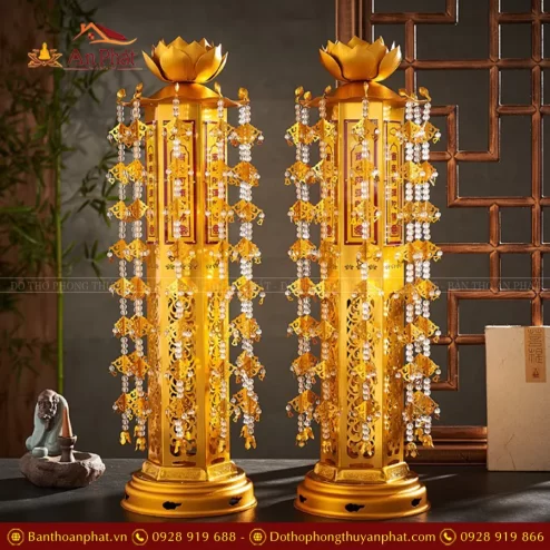 Đèn thờ lọng bằng hợp kim mạ vàng DTD1422 An Phát