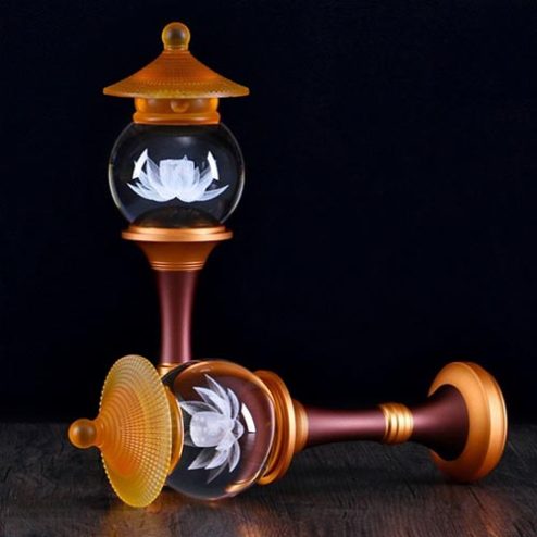 Đèn Thờ Pha Lê Cầu Liên Hoa Sen Mái Ô Thuỷ Lưu Ly DTD1351