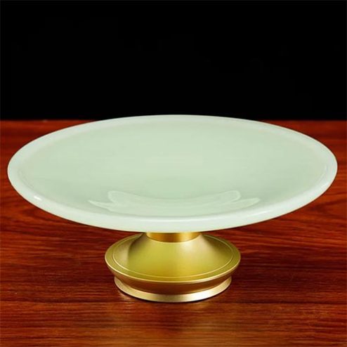 Đĩa Thờ Ngọc Bọc Đồng Xanh Ngọc Cao Cấp DT591