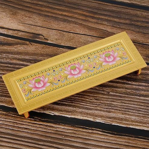 Khay Chén Hợp Kim Gấm Hoa Sen Vàng DT384