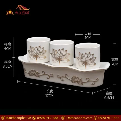 khay chen nuoc tho gom trang hoa sen vien vang dt62700008