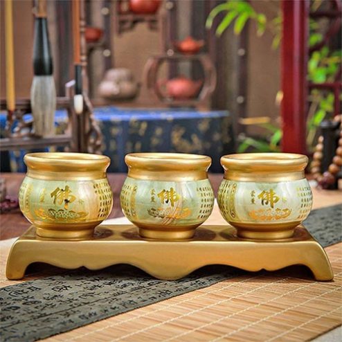 Khay Chén Nước Thờ Sứ Bát Nhã Tâm Kinh Chữ Phật DT621