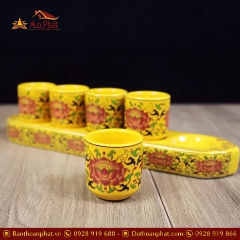 khay chen nuoc tho su gam vang hoa sen dt60400008