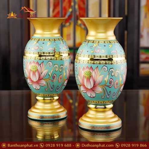 lo hoa hop kim gam hoa sen xanh duong dt37800005