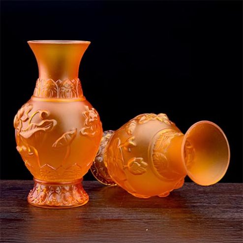 Lọ Hoa Lưu Ly Vàng Nhập Khẩu DT571