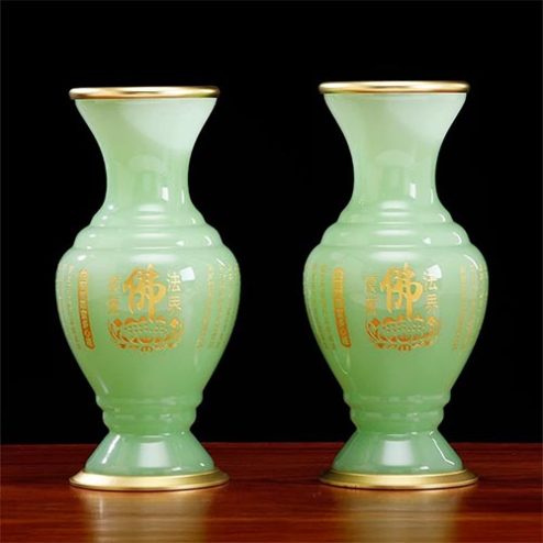 Lọ Hoa Ngọc Bọc Đồng Xanh Ngọc Cao Cấp DT592