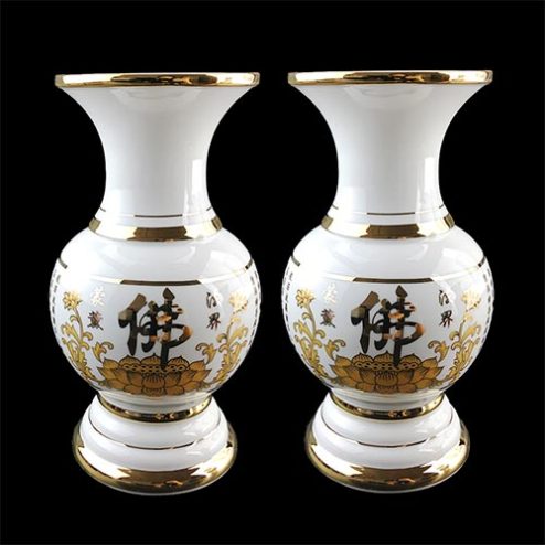 Lọ Hoa Sứ Tâm Kinh Trắng Cao Cấp DT487