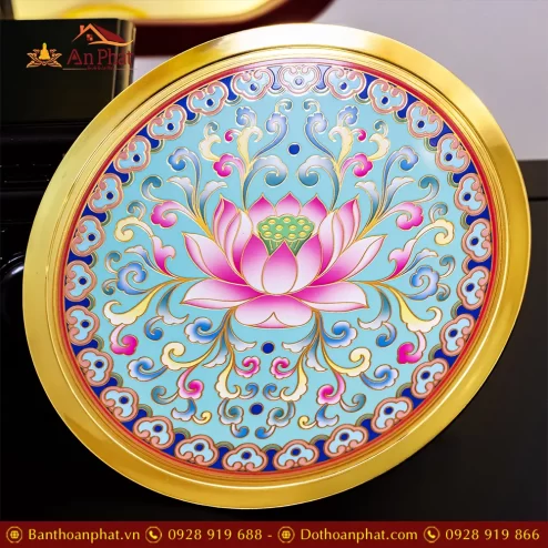 mam bong hop kim gam hoa sen xanh duong dt37700005