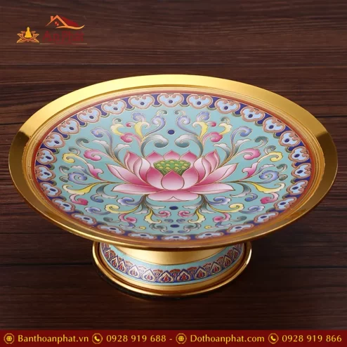 mam bong hop kim gam hoa sen xanh duong dt37700007